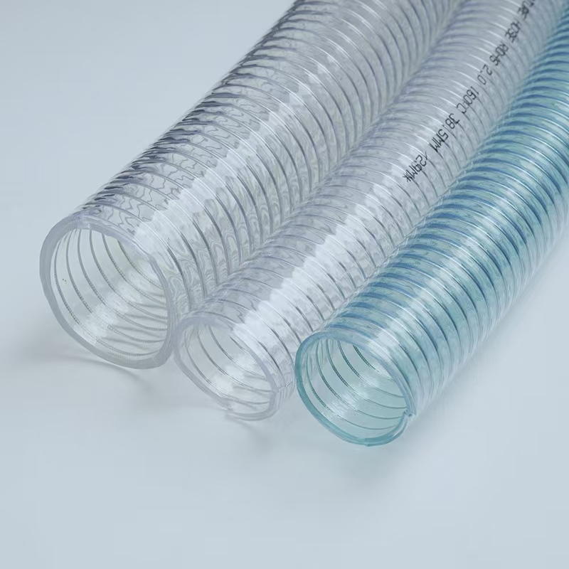 Transparent Flexible PVC Spiral Steel Wire Reinforced Water Delivery Transfer Hose