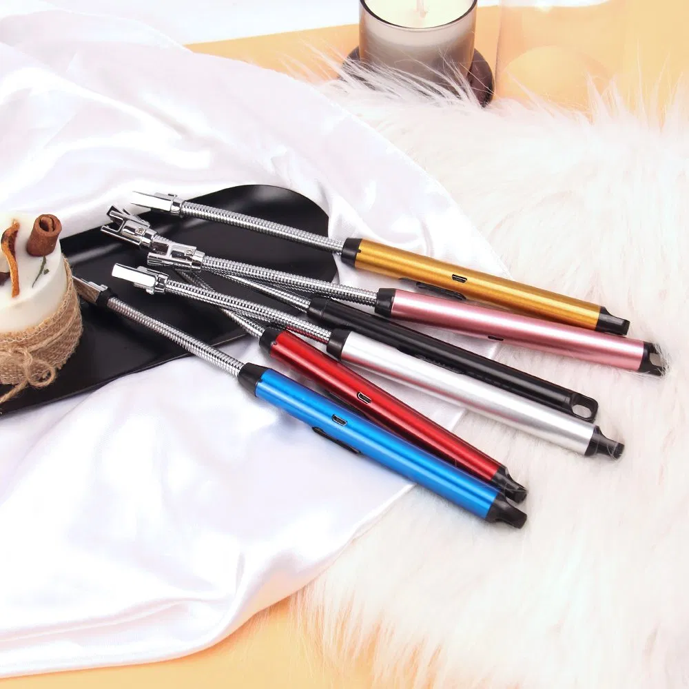 Custom Logo USB Rechargeable Plasma Lighter Electric Candle Lighter Electronic Cigarette Lighter