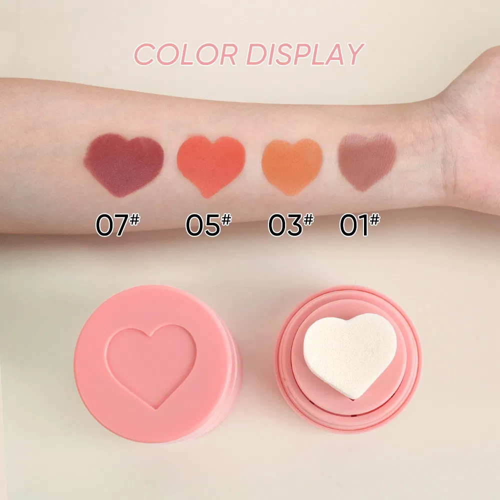 Love Shape Liquid Stamp Blush Matte Natural Nude Velvet Air Cushion Blush Makeup
