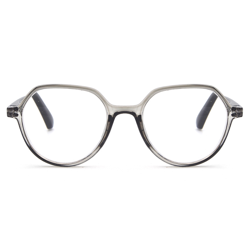 Geometric Round Ultra Light Ultra Thin Plastic Reading Glasses with Flexible Temples for Unisex