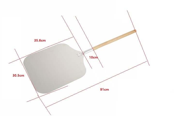 Premium 12X13 Inch Aluminum Pizza Peel with Wooden Handle for Kitchen Tools