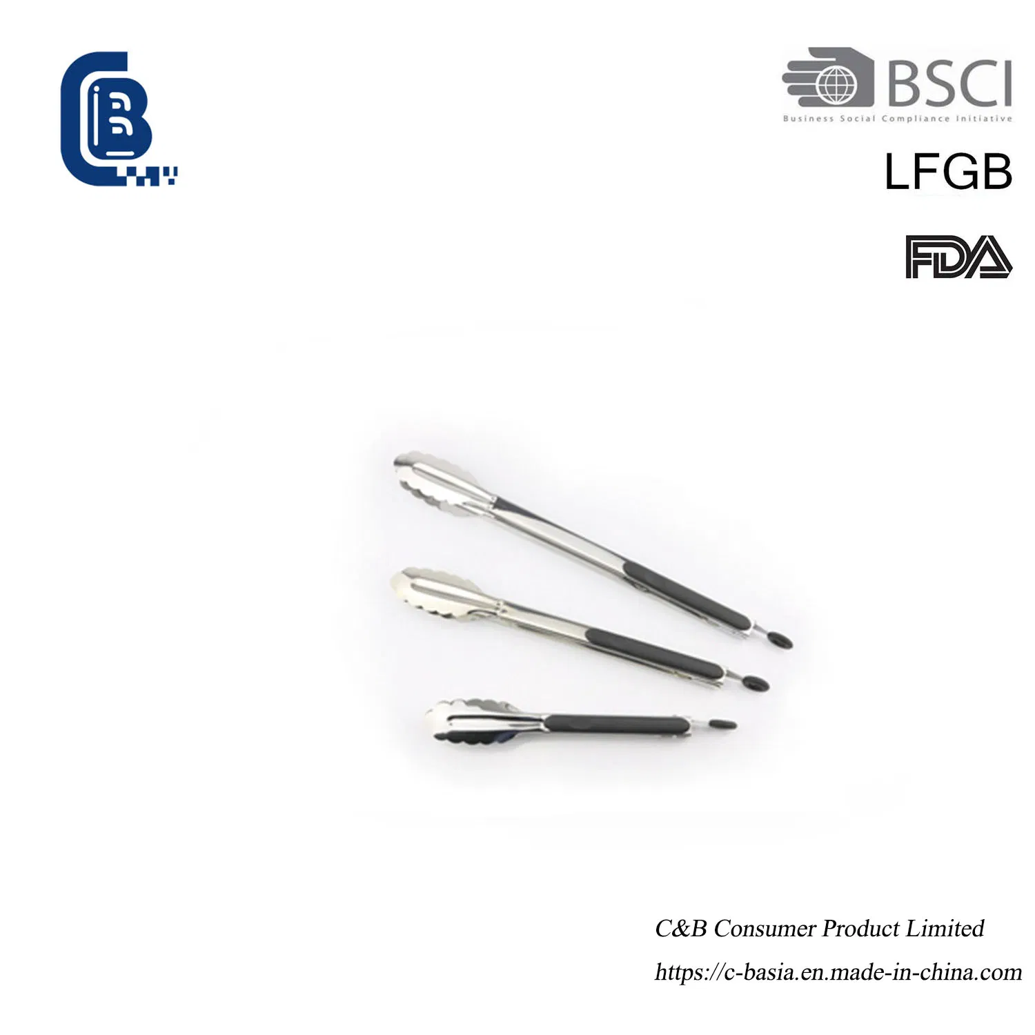 BBQ Grill Kitchen Cooking Food Serving Salad Locking Tong, 3PCS