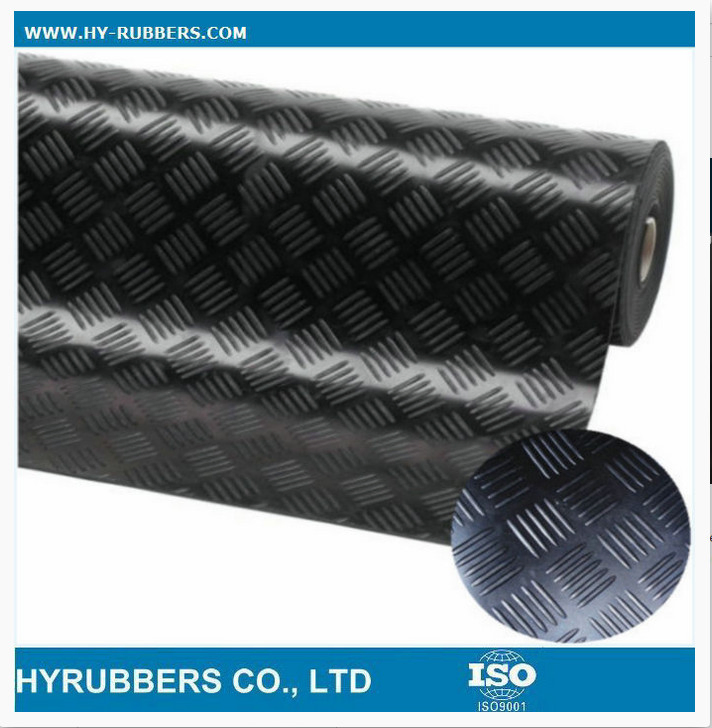 Anti Slip Waterproof Diamond Round Button Ribbed Checkered Rubber Sheets