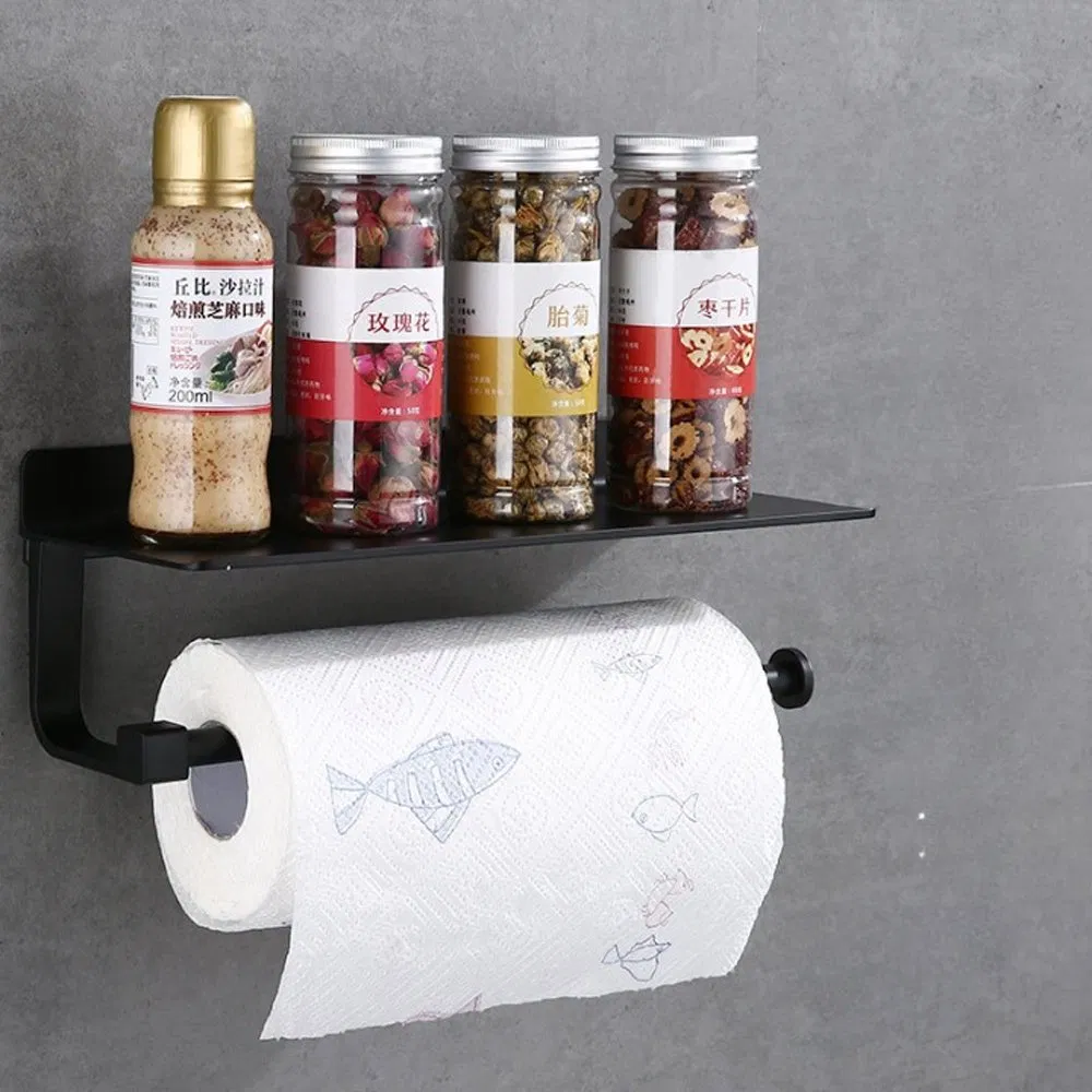 Premium Kitchen Wrap Organizer with Towel Hook and Roll Slots