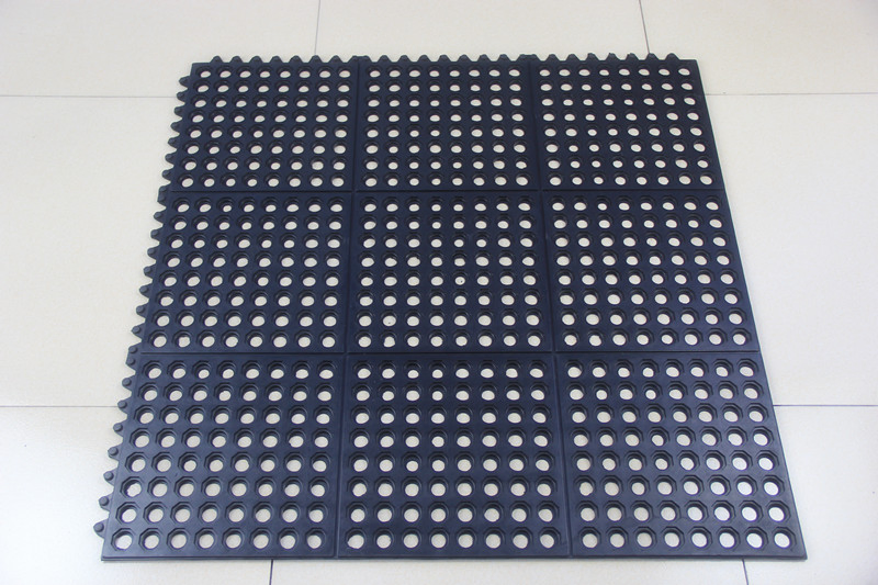 1m*1m Safety Anti-Slip Drainage Rubber Hollow Anti Fatigue Mat