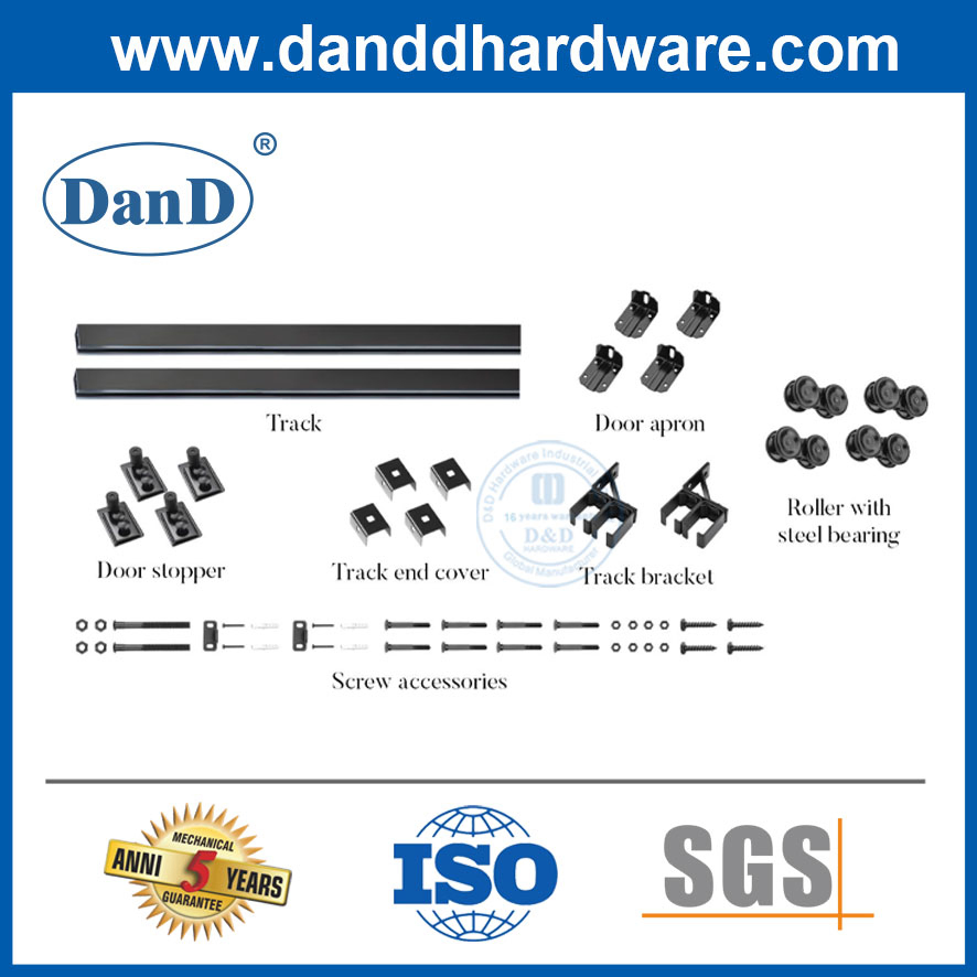 Professional Heavy Duty Sliding Door Hardware Set Screws Accessories Roller Track