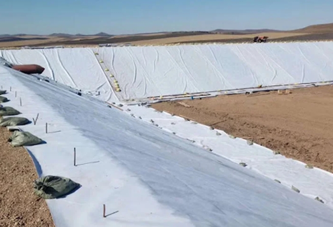 Compound Geomembrane with Nonwoven Geotextile and Membrane a Composite Figure of a Rectangle and a Trapezoid