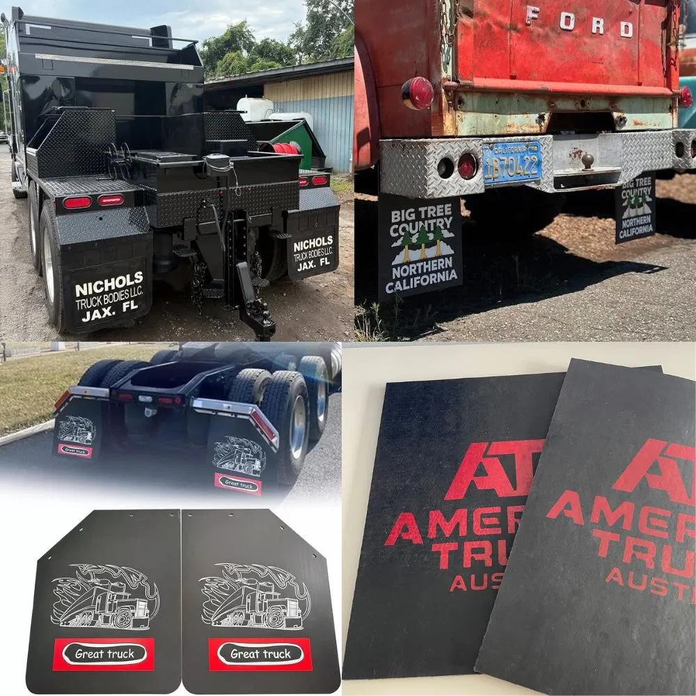 Тяжелый резиновый брызговик для грузовика с рельефным логотипом