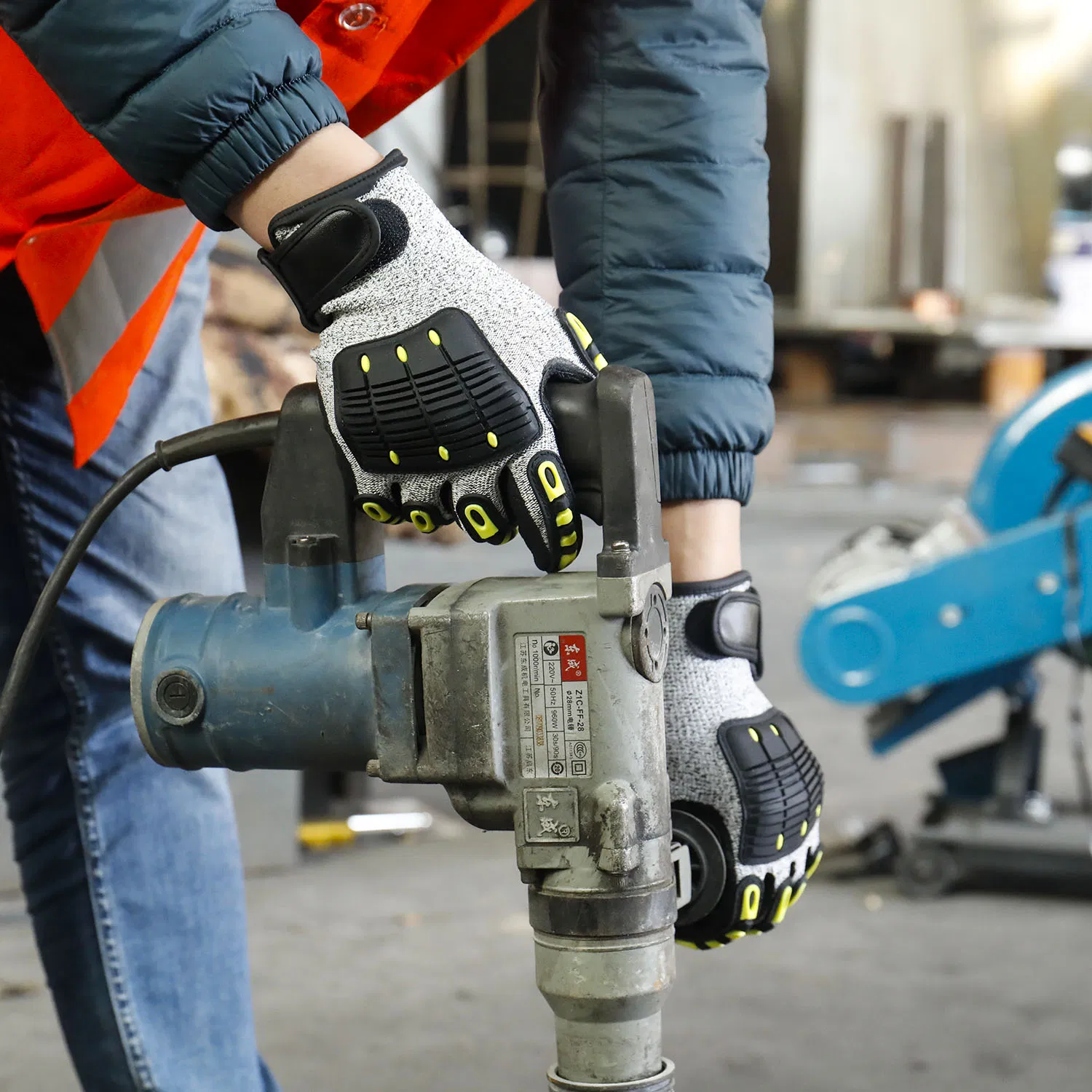 Full Thumb Dipped Heat Resistant Gloves Latex Dipped Cut Resistant Glove