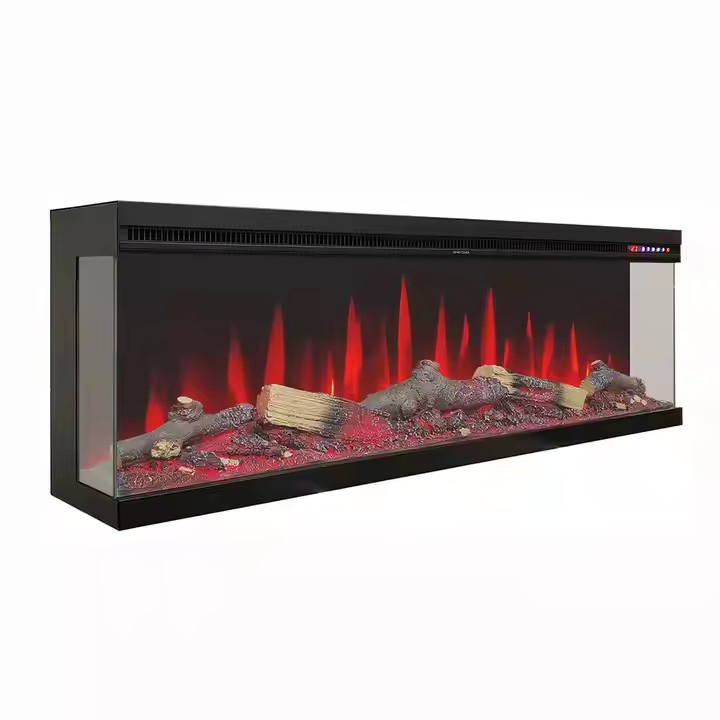 Glass LED Wall Home Appliance Home Furniture 3 Sided Electric Fireplace