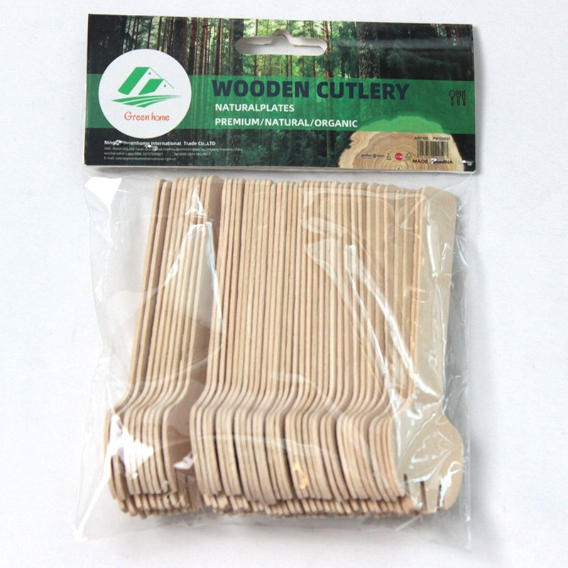 China Manufacturer 100% Natural Compostable Eco Wooden Cutlery Sporks