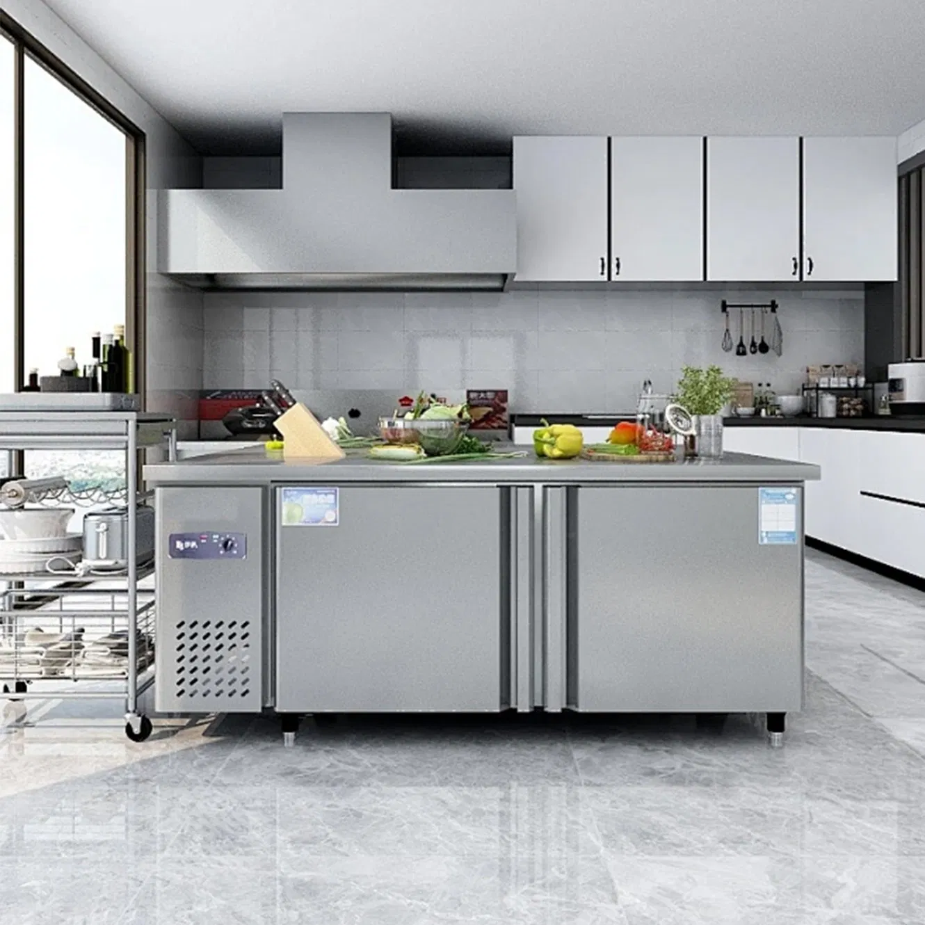 Restaurant/Kitchen/Hotel Under Counter Stainless Steel Refrigerator Display Freezer Workbench Tabletop Fridge