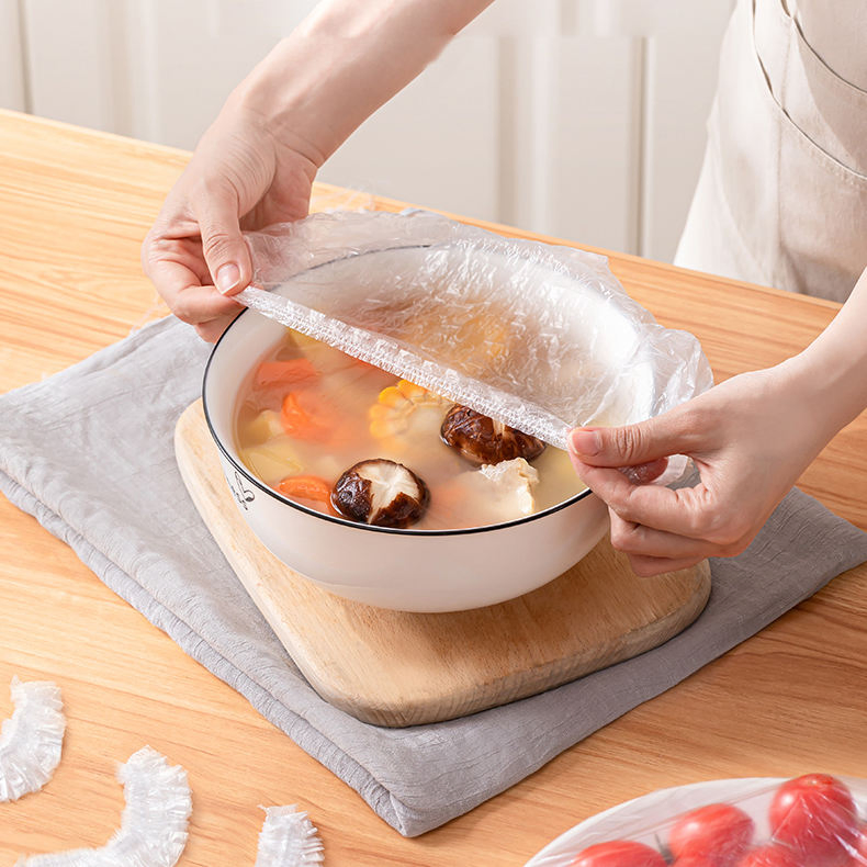 Disposable Dustproof Fresh Nets Food Keeping Film Cover Plastic Plate Fruit Bowl Cover with Elastic Band