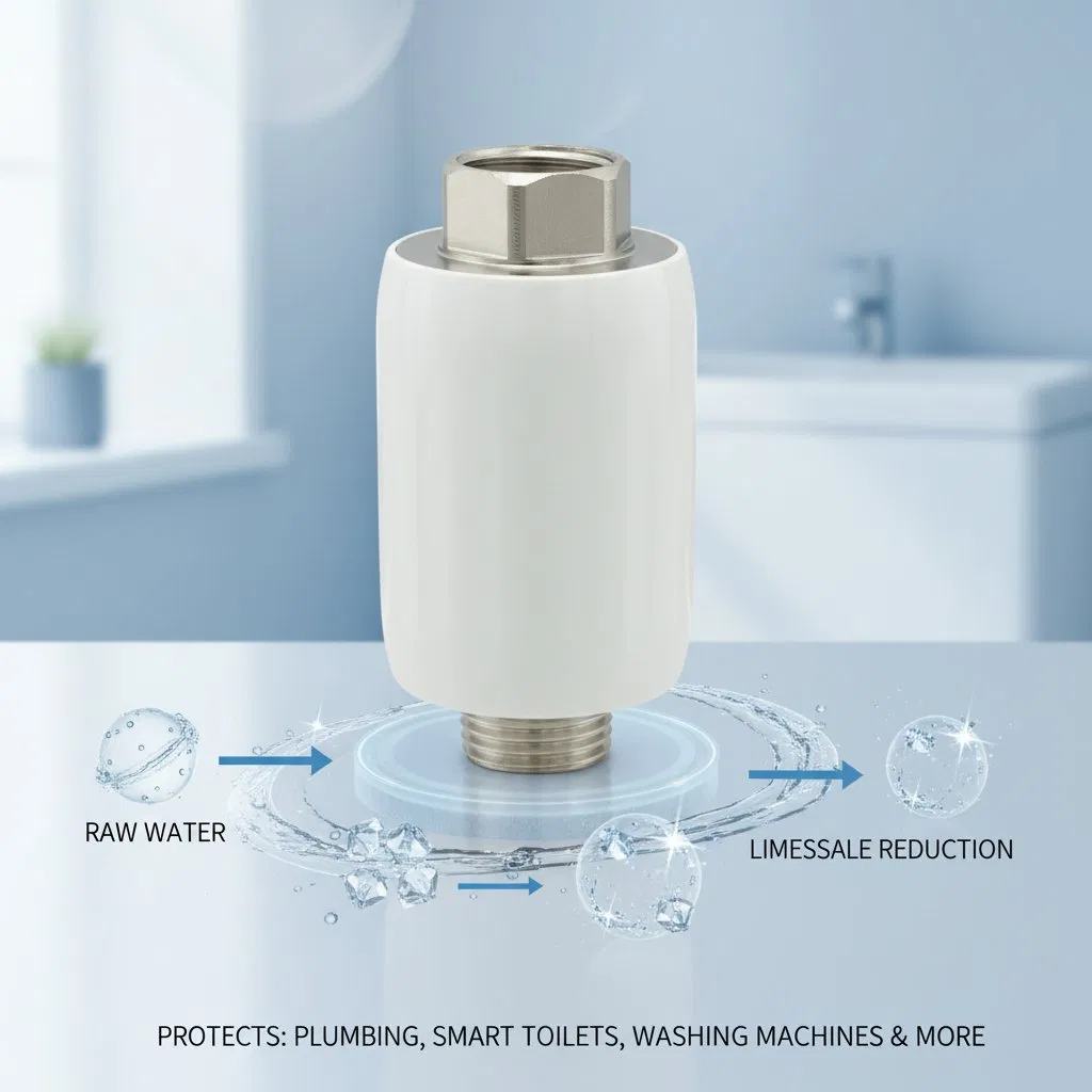 Stainless Steel+Brass Shel 1t/H Water Descaler to Protect Smart Toliet