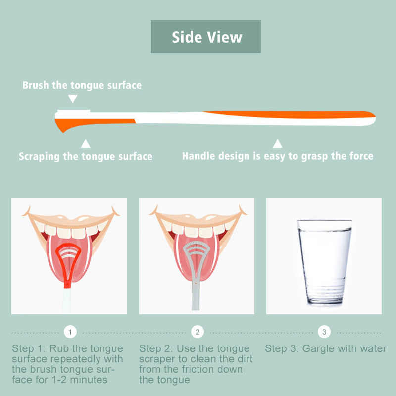 Wholesale Silicone Plastic Tongue Cleaner Scrapper Raspador De Lingua Limpiador De Lengua Tongue Scraper with Brush