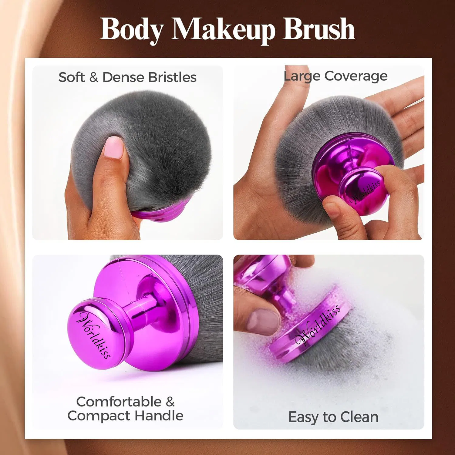 Wholesale Extra Large Self Tanner Body Bronzer Soft Applicator Cosmetic Brush