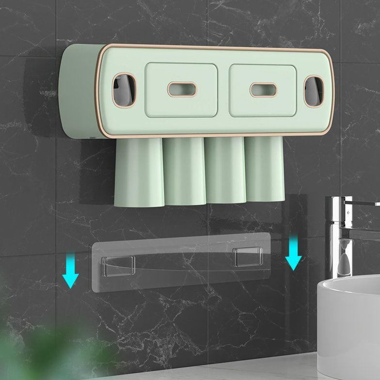 Creative 4-Cup Toothbrush Holder with Toothpaste Dispenser Bathroom Storage Multifunctional Rack