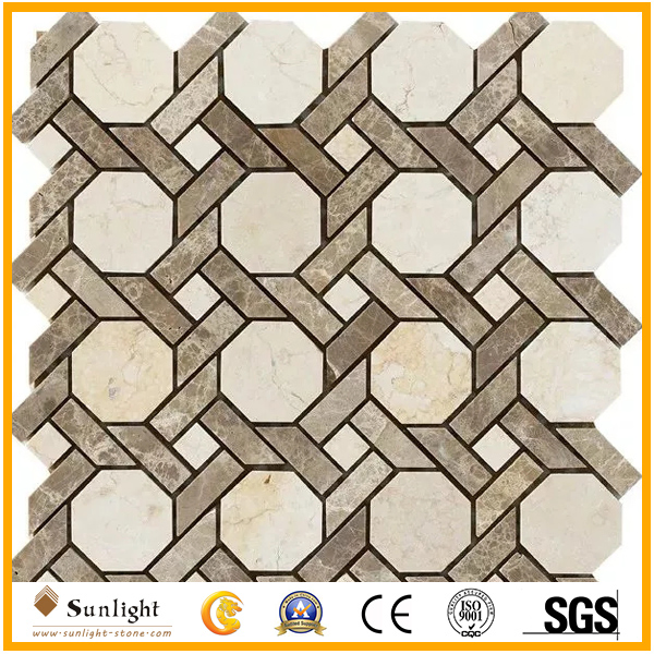 High Quality Carrara White Marble Mosaic Pattern for Floor/Wall/Interior Decoration