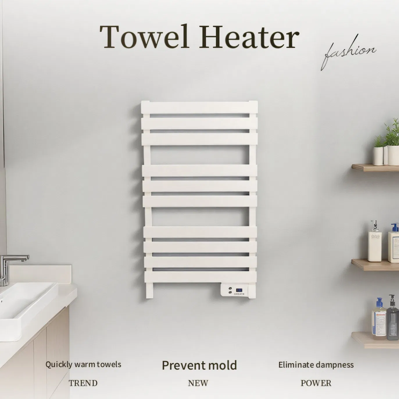 500W Sleek Design Wall-Mounted or Freestanding Electric Towel Warmer Heater Dryer