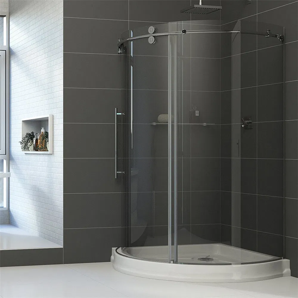 Luxury Australian Standard Sliding 304 Stainless Steel Rail Bathroom/Shower Screen for Hotel