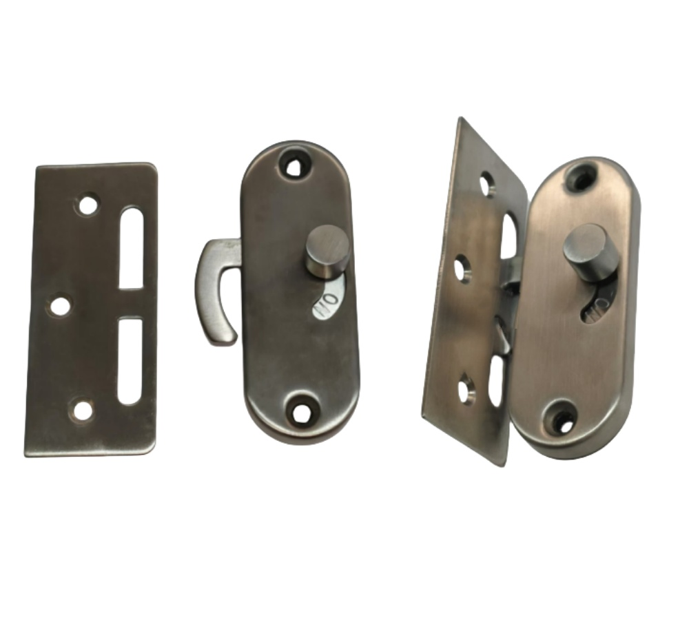Sliding Folding Cupboard Door Hook Lock Hidden Concealed Door Steel Lock Set with Key Wooden for Aluminium Glass Bathroom Cabinet Door