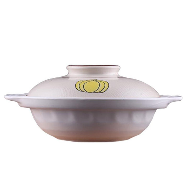 Wholesale White Binaural Stew Pot with Lid Gas Stove Open Flame Ceramic Casserole