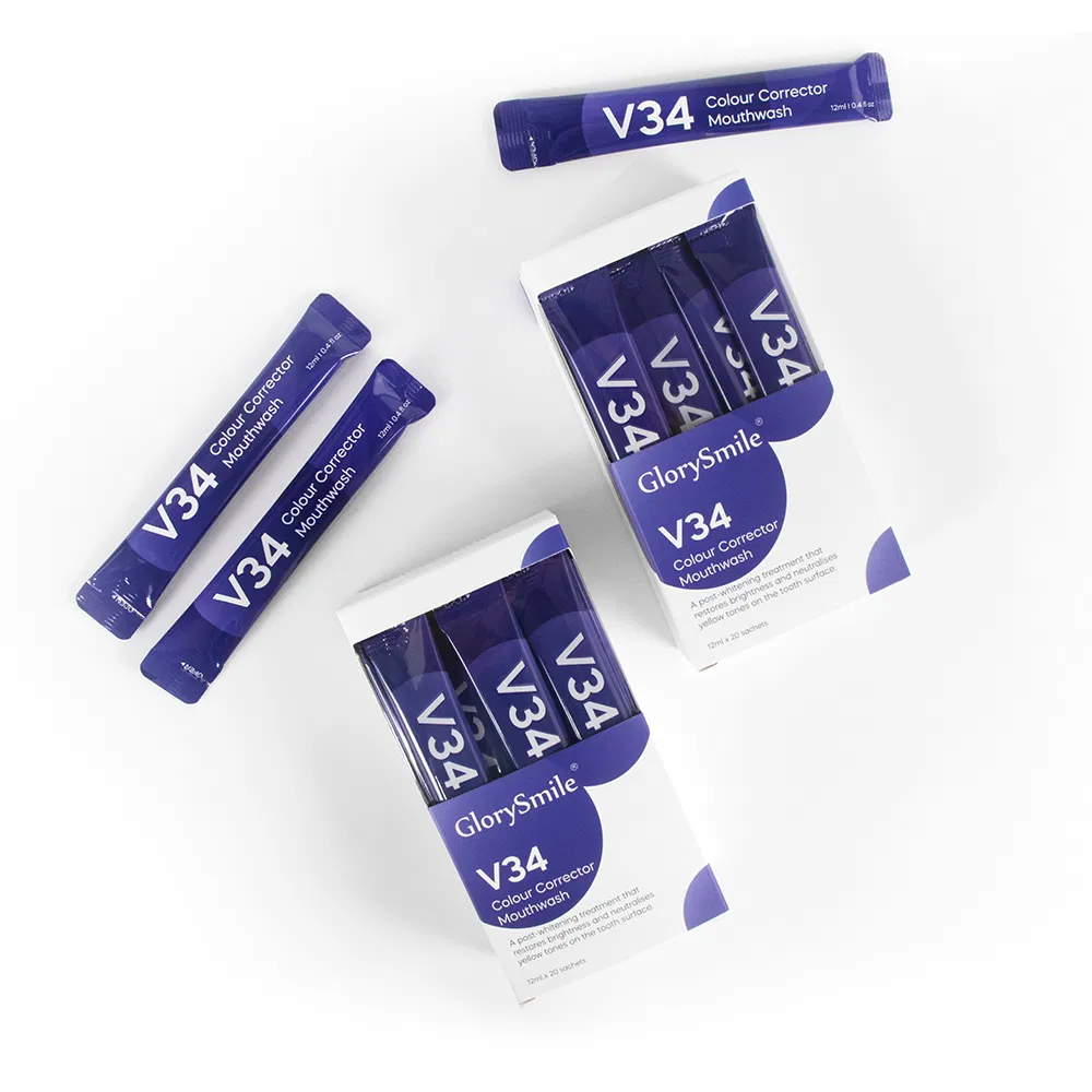 CE Approved V34 Mouthwash with 20 Pieces 12ml Packed Hot Selling Purple V34 Colour Corrector Mouthwash Private Label