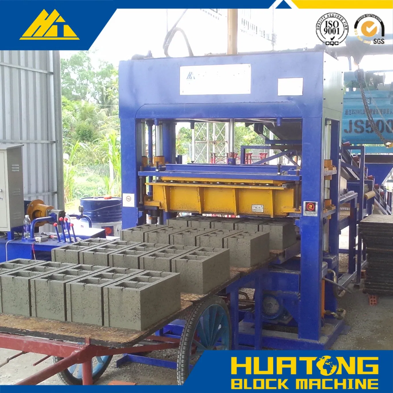 Qt5-15 Semi-Automatic Hydraulic Concrete Hollow Block Brick Making Machine