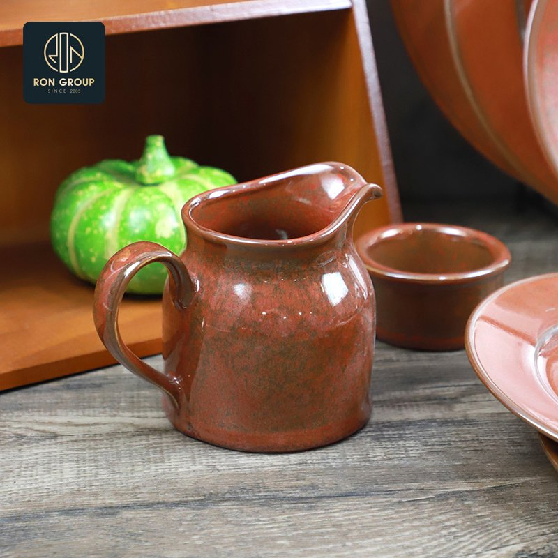 Western Cafe Bar Classic Dinnerware Coffee Container Ceramic Porcelain Commercial Creamer Pot