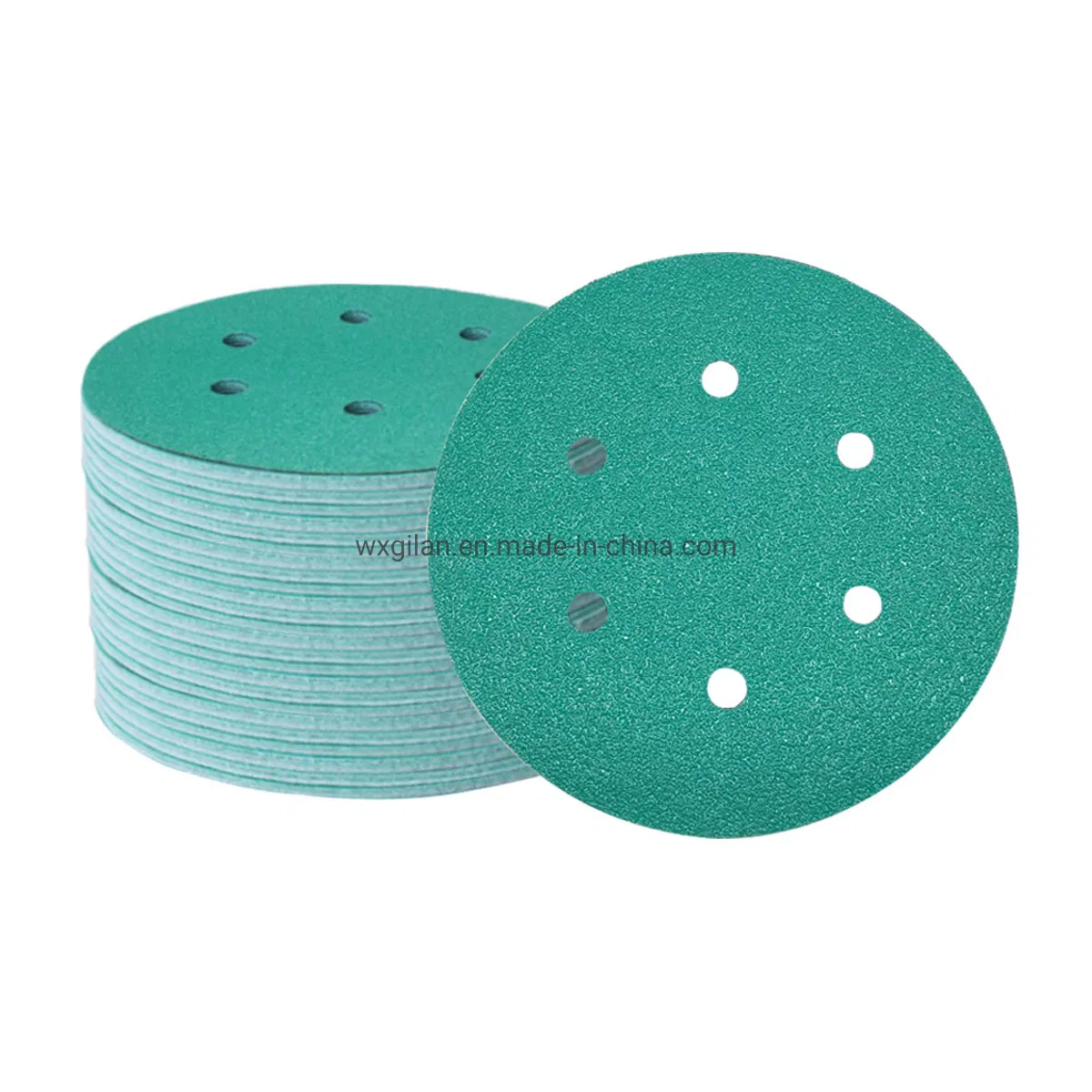 Шлифовальные диски 150 мм на липучке, зеленые