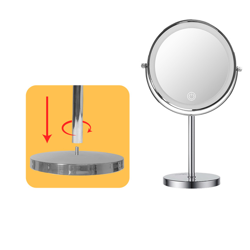 Compact 360-Degree Rotating Makeup Mirror with Smart Features