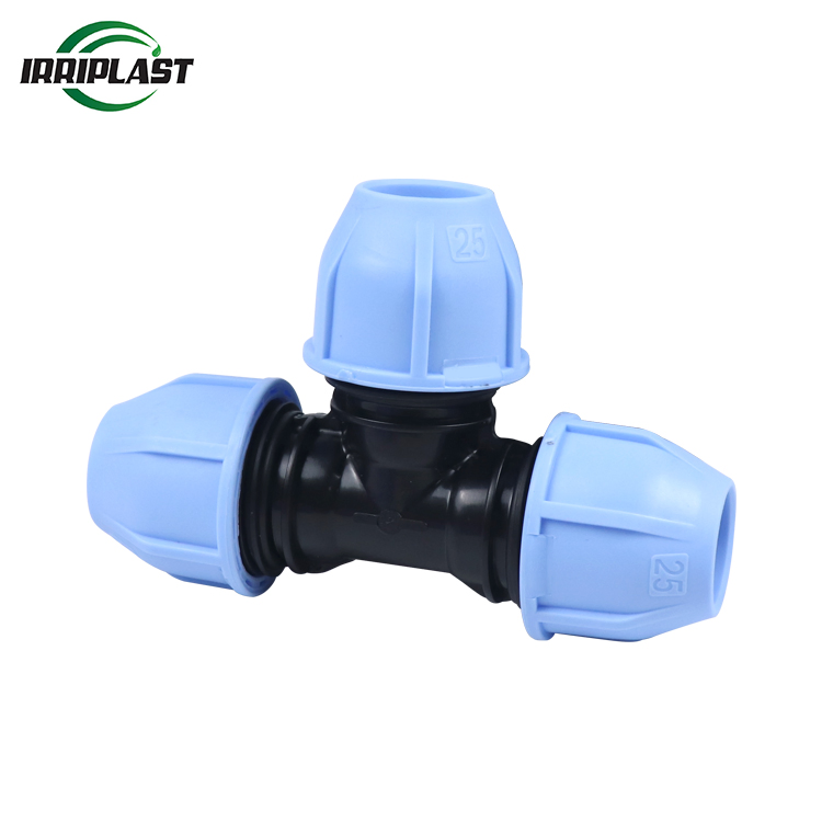 Pipe Fittings Drip Irrigation PP Compression Fitting Water Supply Equal Tee