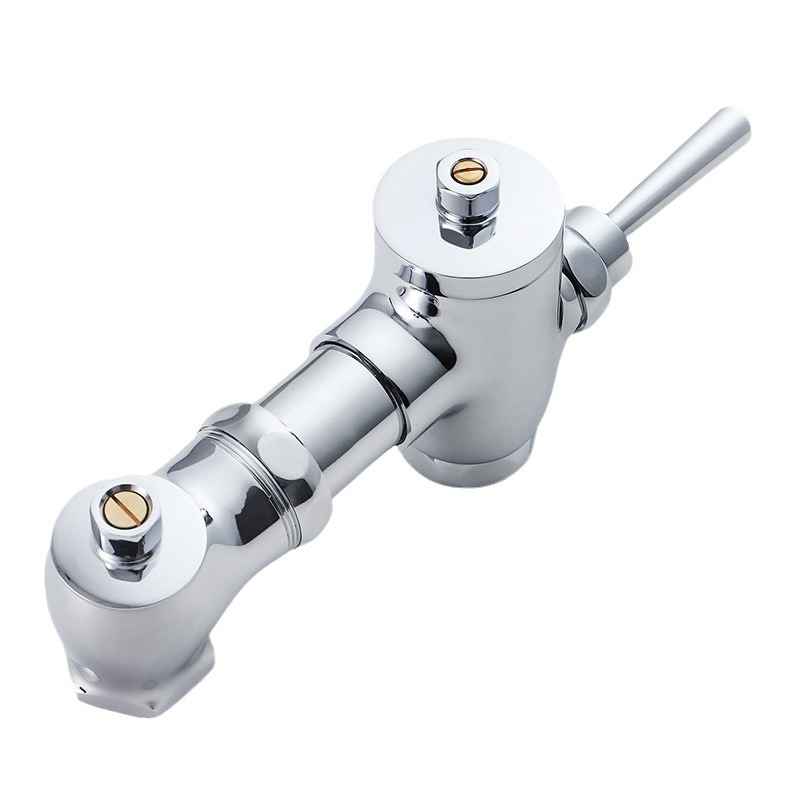 Custom Brass Horizontal Pedal Flush Valve with Dual-Flush Feature Hand Press Lever Handle for Hotel and Bathroom Urinals