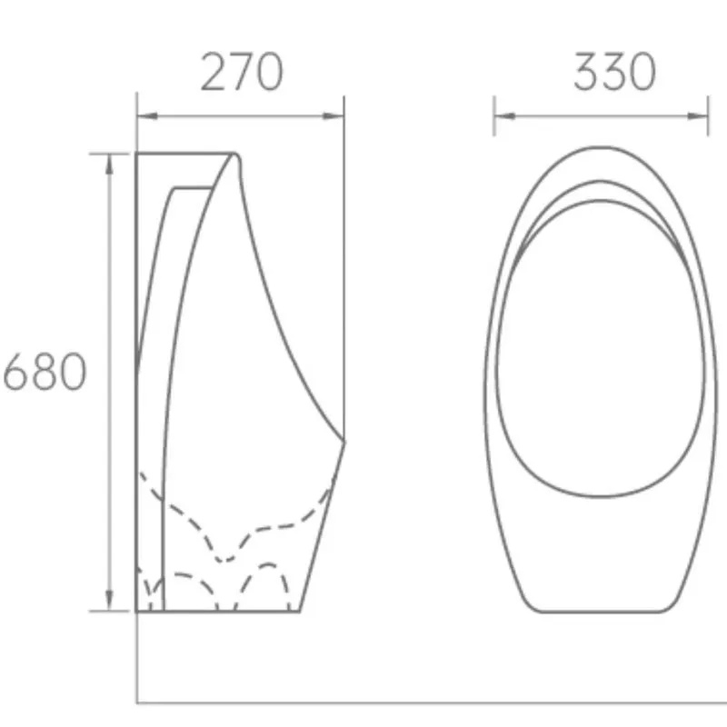 Modern Ceramic Urinal Sanitary Ware Toilet Men Commercial Ceramic Wall-Hung Drain Urinal