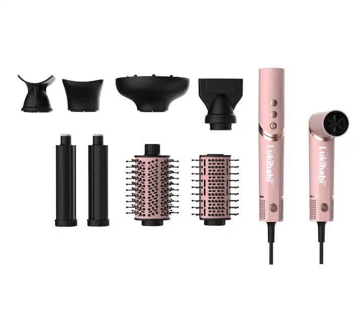 8 in 1 Hair Dryer Brush Curler Hair Straightener Comb Negative Ion Foldable High Speed BLDC Hair Blow Brush Dryer