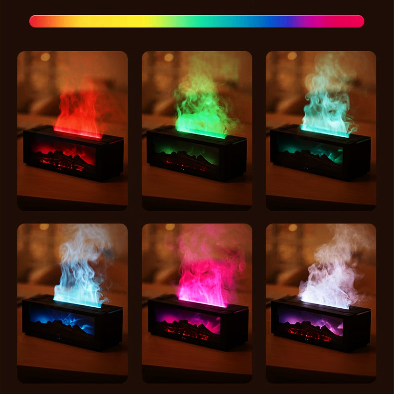 Fireplace Simulation Flame Aromatherapy Machine Bedroom Household Essential Oil Wood Grain Cross-Border USB Car Power Supply