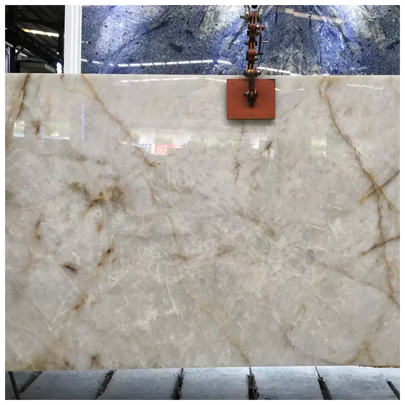 Brazilian White Diamond Crystal Quartzite Backlit Slabs