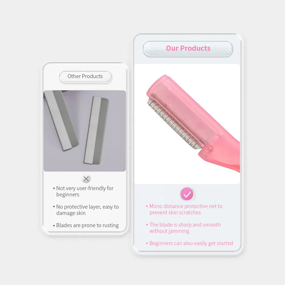 OEM Woman Facial Razor Device One Blade Eyebrow Trimmer Makeup Eyebrow Razor for Face