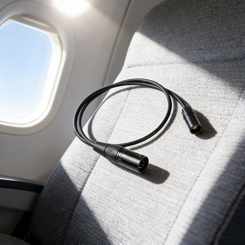 Helicopter Pilot Headset Extension Adapter Cable CB-11 with U174/U Plug Headset Cord