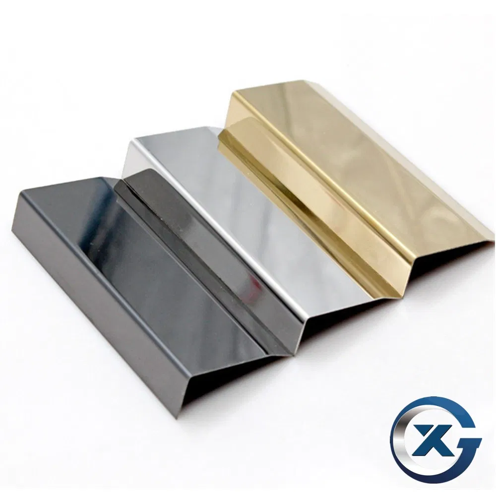 V Shape Best Price Rose Gold Stainless Steel Tile Trim Corner Non Slip Grooved Tread Stair Edge Step Nose
