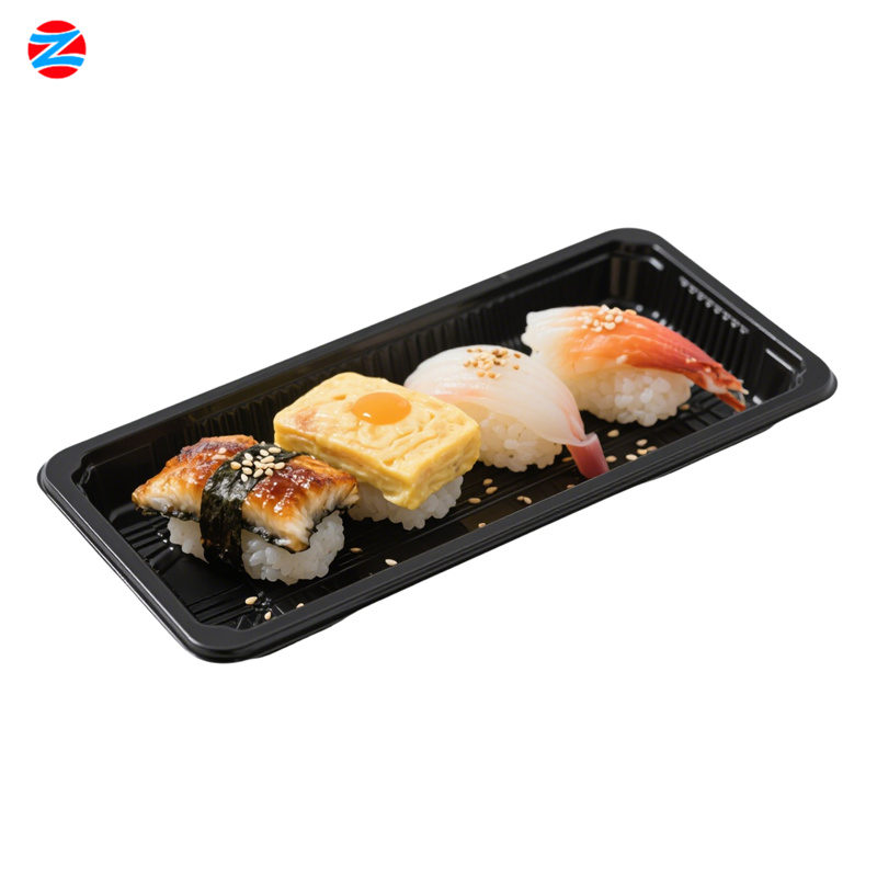Hot Selling Disposable Sashimi Food Packaging Container with Transparent Lid Plastic Sushi Tray
