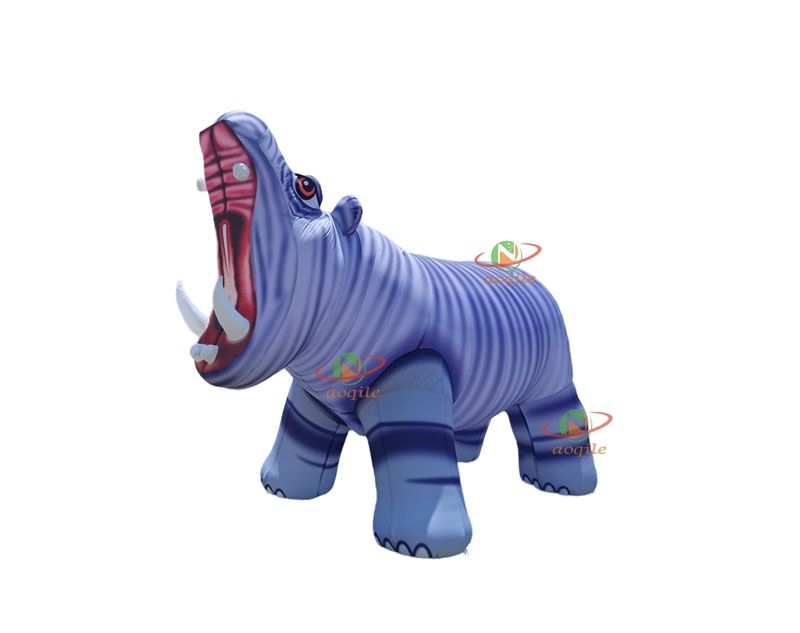 PVC Inflatable Hippo Mascot Cartoon Animal Park Decoration