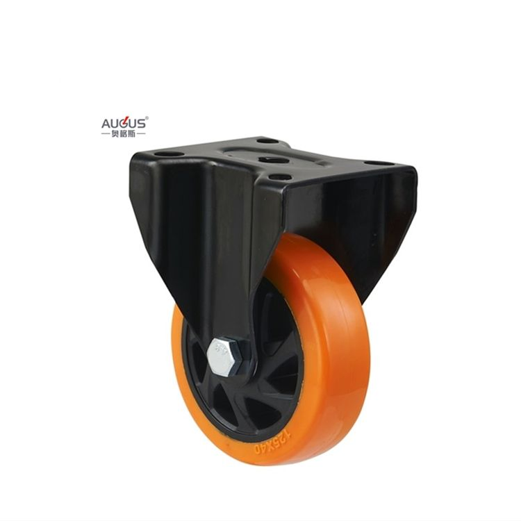 Medium Heavy Duty PU Cart Caster Wheel Swivel Caster with Double Brake