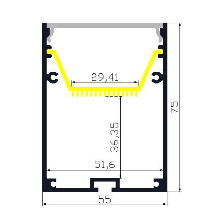 LED Suspending Aluminum Profile for High Watt Lights Big LED Channel