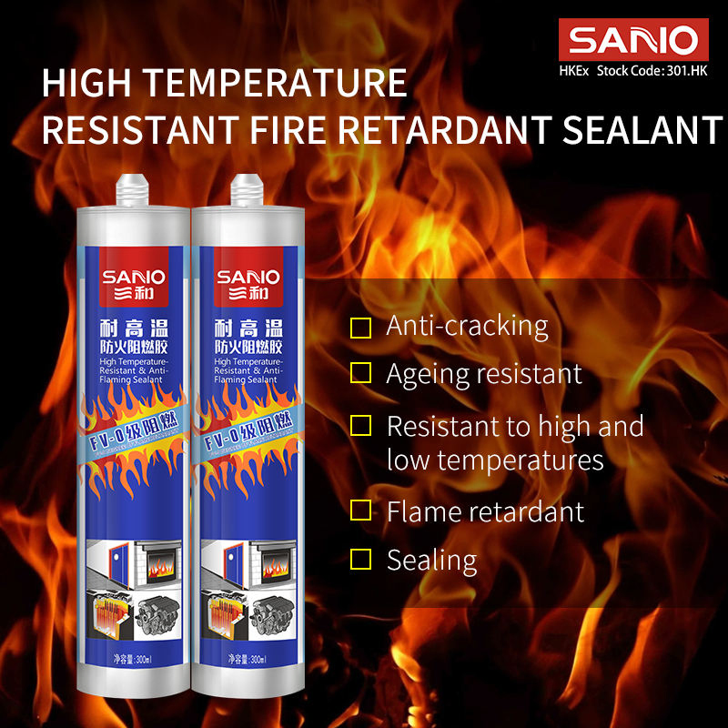 High-Temperature Fire Retardant Sealant 350 Fire Stop Silicone Glue Adhesive White Color