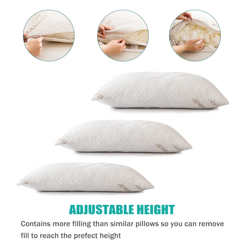 Shredded Memory Foam Bed Pillows Gel Pillow for Hot Sleepers Cool Pillow