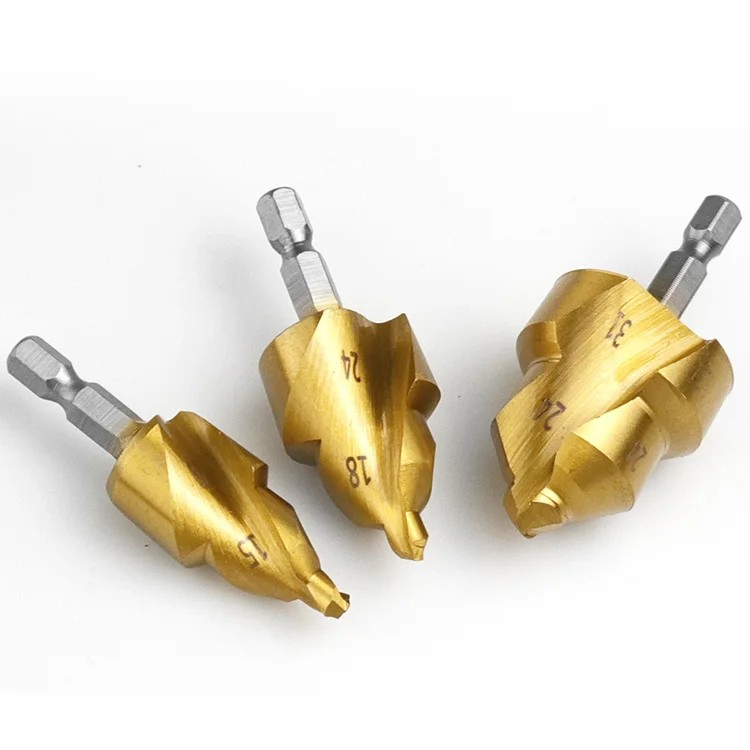 20/25/32 Hexagonal Shank Titanium Plated Spiral Flute PPR Lifting Stepped Drill Bit