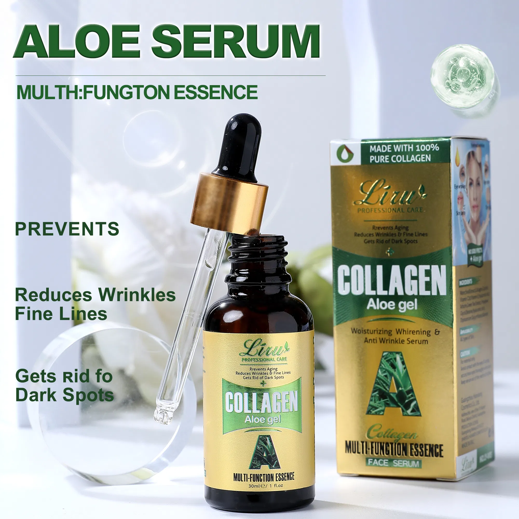 Hydrating Nourishing Facial Skin Care Essence Hyaluronic Acid & Aloe Vera Soothing Face Serum
