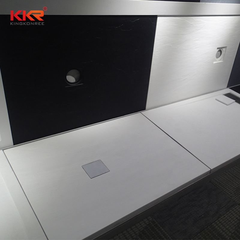 Small Custom Made Composite Polyester Resin Marble Shower Trays in Bathroom