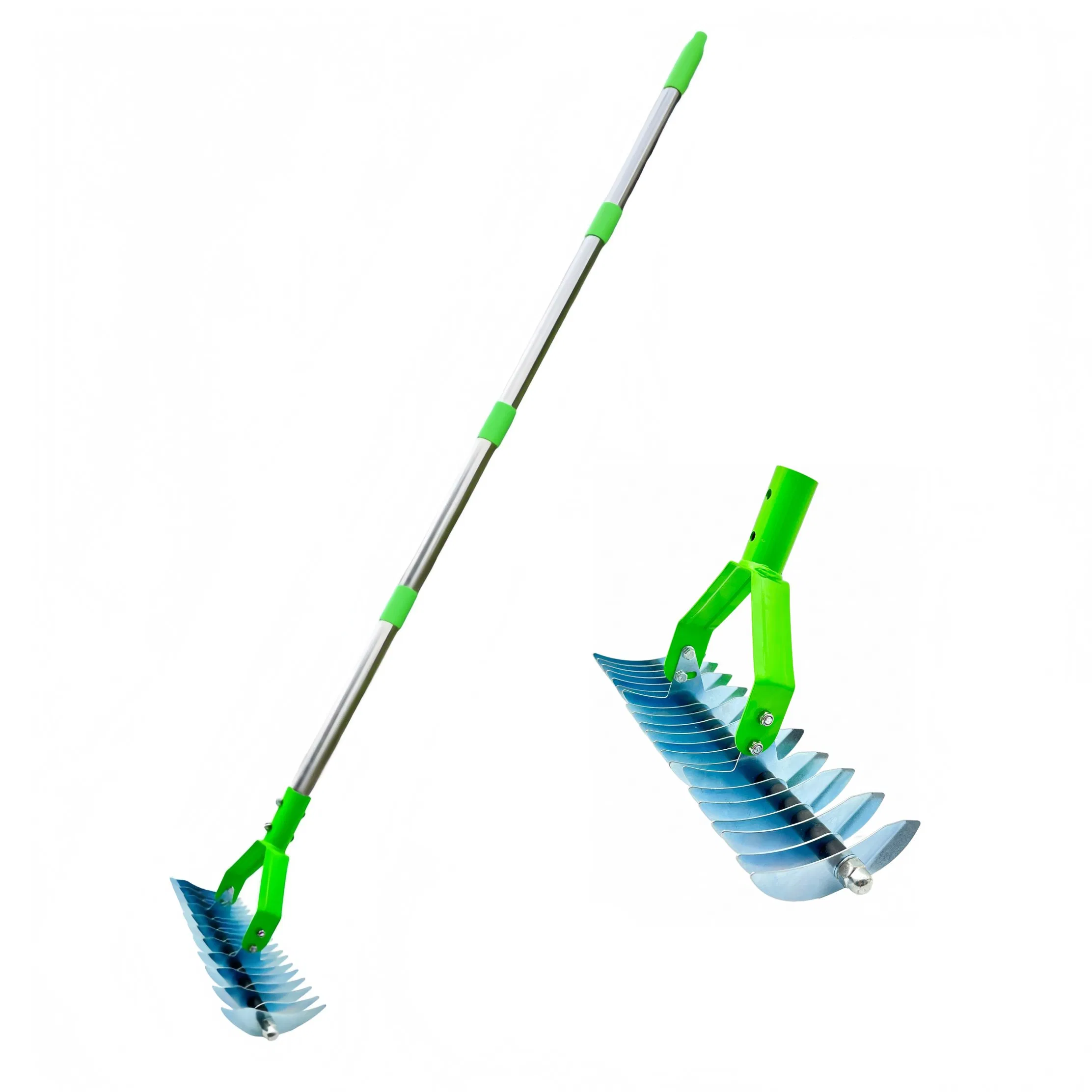 1.6m Long Handle Lawn Thatch Rake for Manual Grass Lawn Thatch Removal